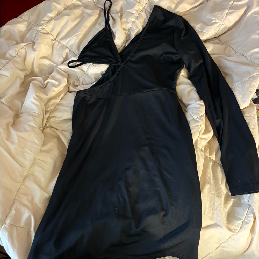 Chic Black Asymmetrical Dress